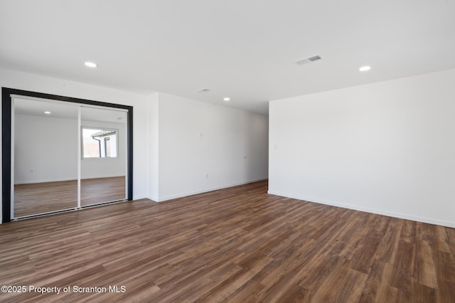 203 Red Oak Dr, Olyphant, PA 18447 - unfurnished room with recessed lighting, visible vents, baseboards, and wood finished floors