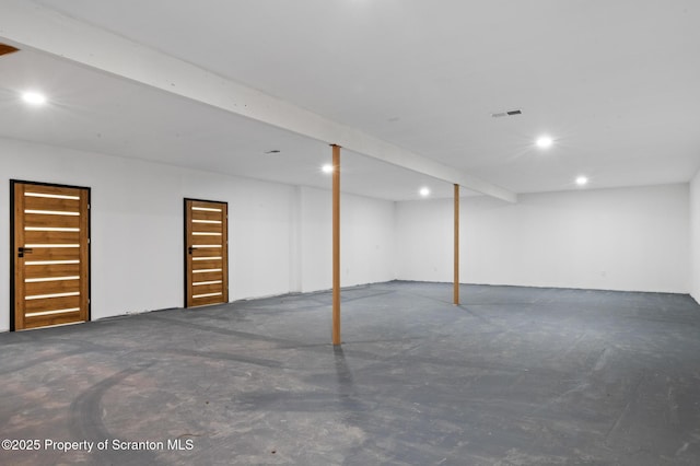 203 Red Oak Dr, Olyphant, PA 18447 - finished basement with visible vents and recessed lighting