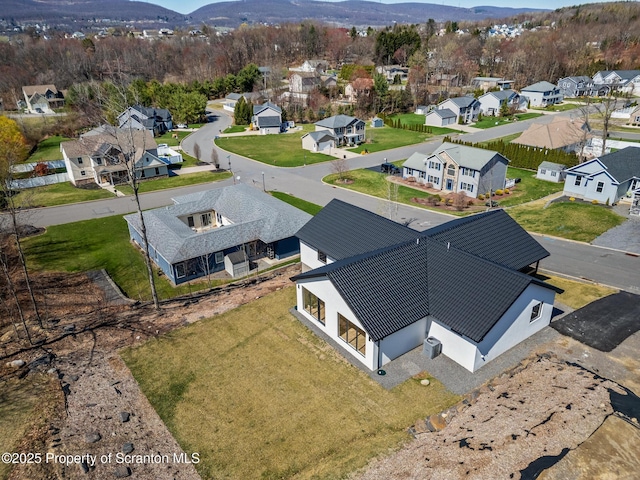 203 Red Oak Dr, Olyphant, PA 18447 - aerial view featuring a residential view and a mountain view