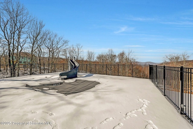 view of yard with a patio and fence