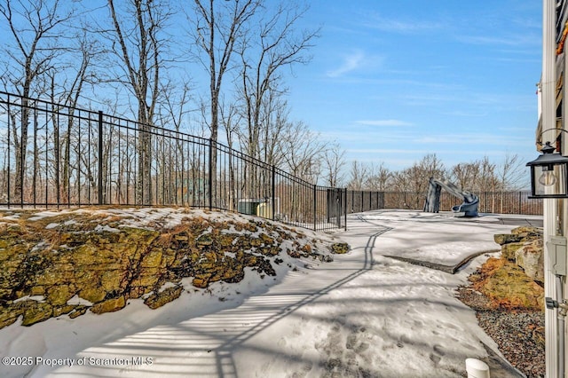 view of yard with fence