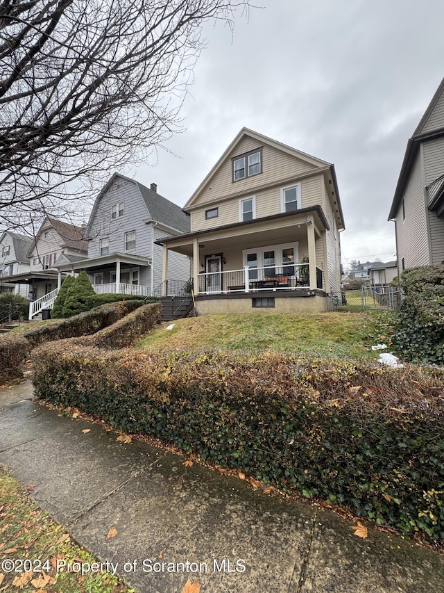 view of front of home with covered porch