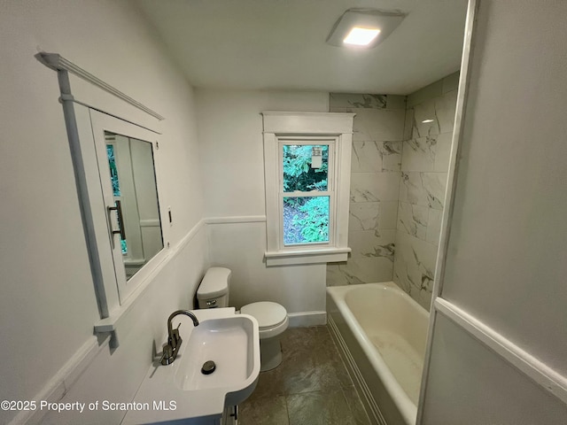 133-135 Newport St, Glen Lyon, PA 18617 - full bathroom with toilet and shower / bathtub combination