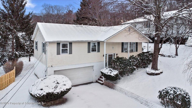 split foyer home with a garage