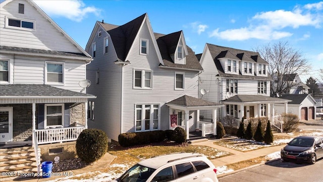 traditional style home with a porch and a residential view