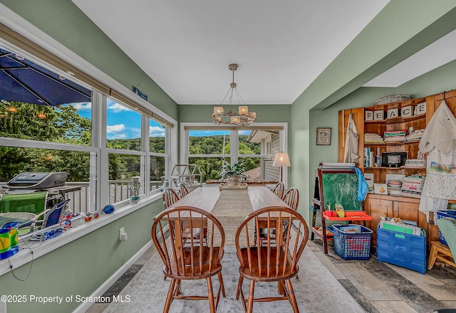 1017 Willow St Unit L14-15, Scranton, PA 18505 - dining space featuring a chandelier and baseboards