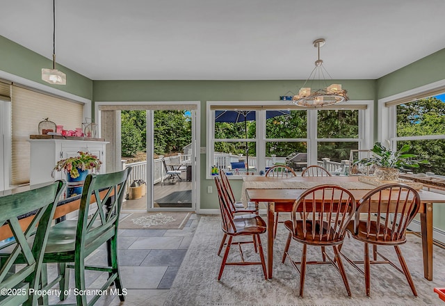1017 Willow St Unit L14-15, Scranton, PA 18505 - dining space with a chandelier and baseboards