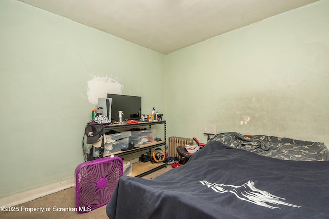 bedroom featuring radiator