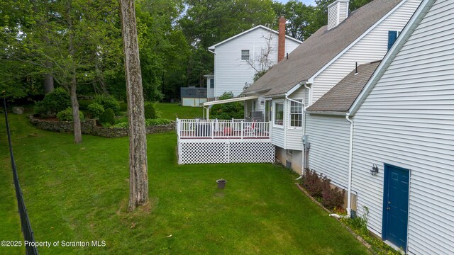 1200 Merion Cir, Clarks Summit, PA 18411 - view of green lawn featuring a deck