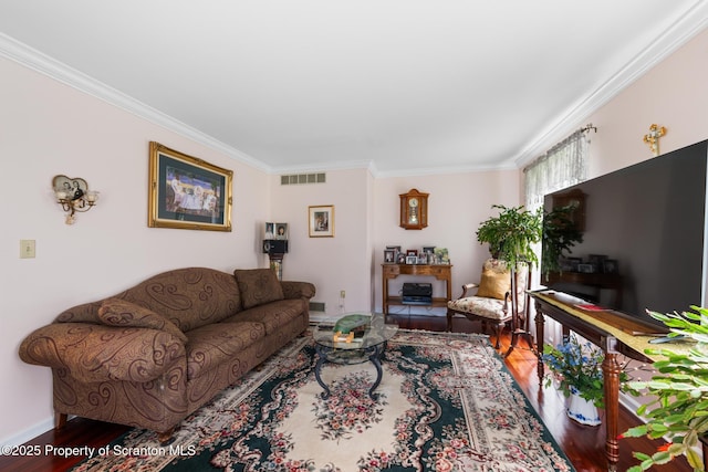 1200 Merion Cir, Clarks Summit, PA 18411 - living area with ornamental molding and wood finished floors