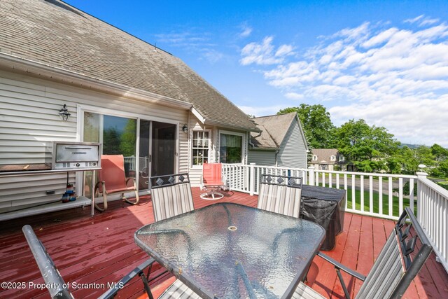 1200 Merion Cir, Clarks Summit, PA 18411 - wooden terrace featuring outdoor dining area