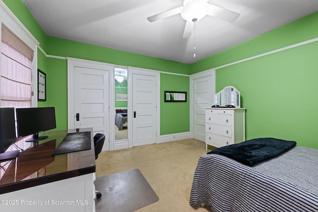 1012 Sunset St, Scranton, PA 18509 - bedroom with carpet floors, an office area, and ceiling fan