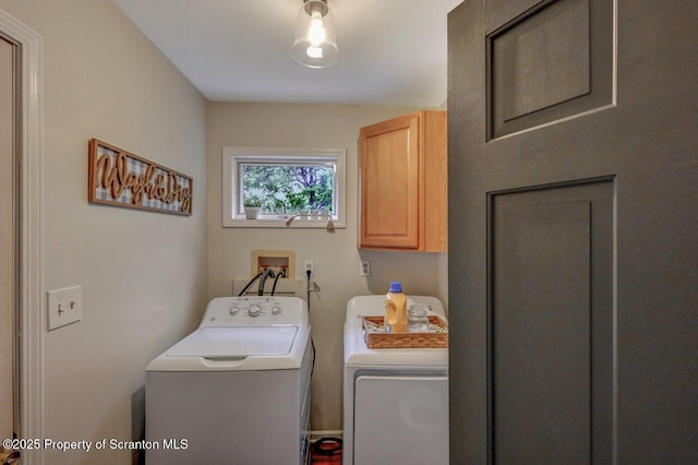 993 Oakmont Rd, Clarks Summit, PA 18411 - laundry area with cabinet space and separate washer and dryer
