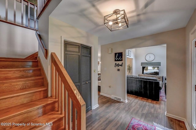 993 Oakmont Rd, Clarks Summit, PA 18411 - stairs with wood finished floors and baseboards