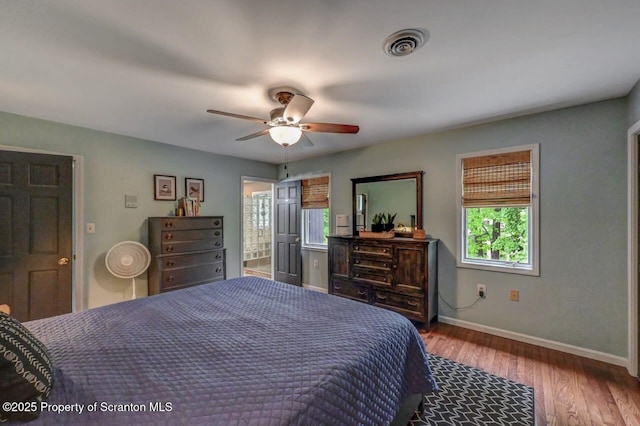 993 Oakmont Rd, Clarks Summit, PA 18411 - bedroom featuring wood finished floors, baseboards, and ceiling fan