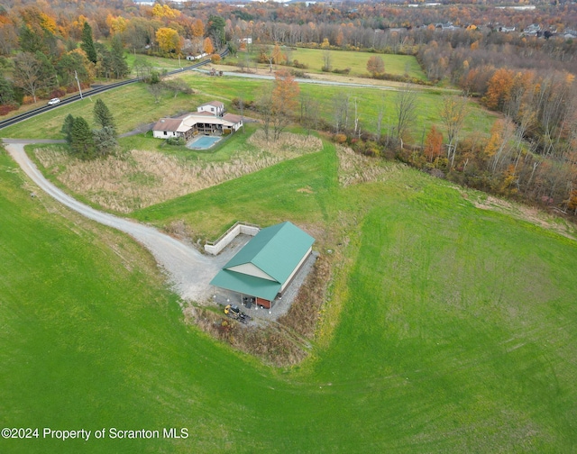 drone / aerial view featuring a rural view