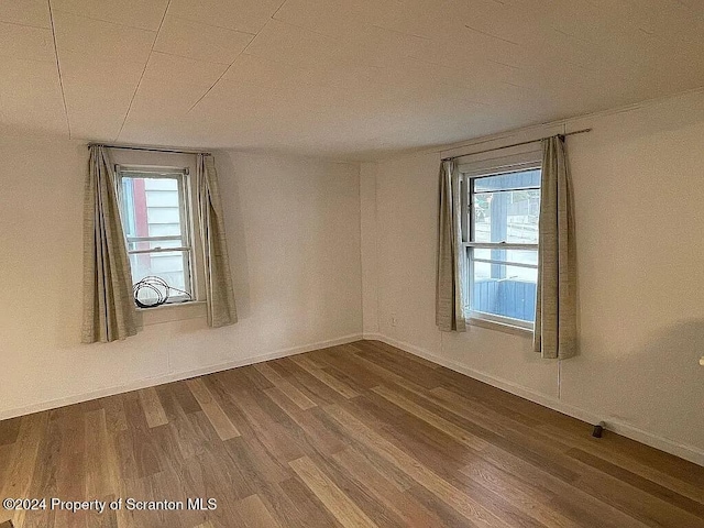 unfurnished room featuring hardwood / wood-style floors and a wealth of natural light