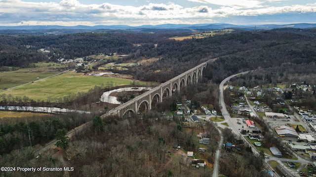 aerial view with a mountain view