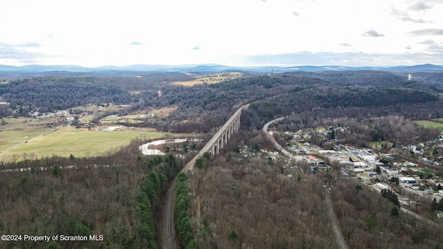 aerial view featuring a mountain view