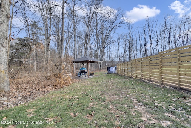 view of yard featuring a gazebo