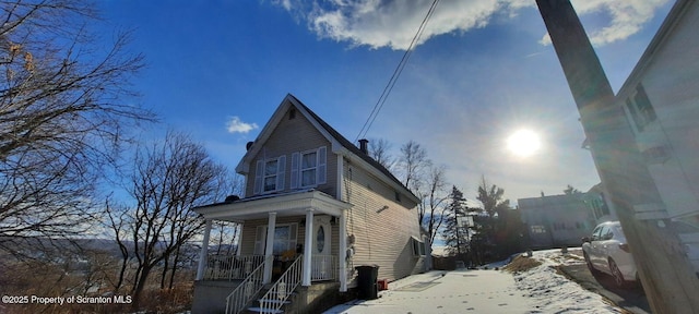 view of snowy exterior