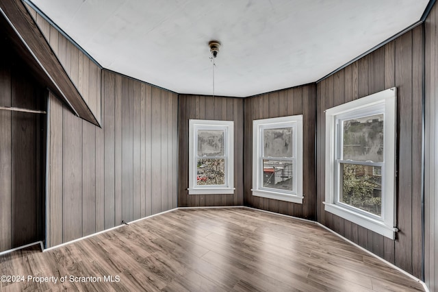 interior space with light hardwood / wood-style floors