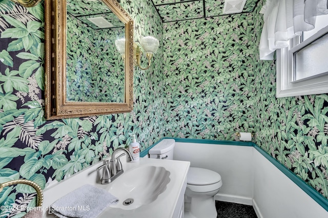 bathroom with sink and toilet