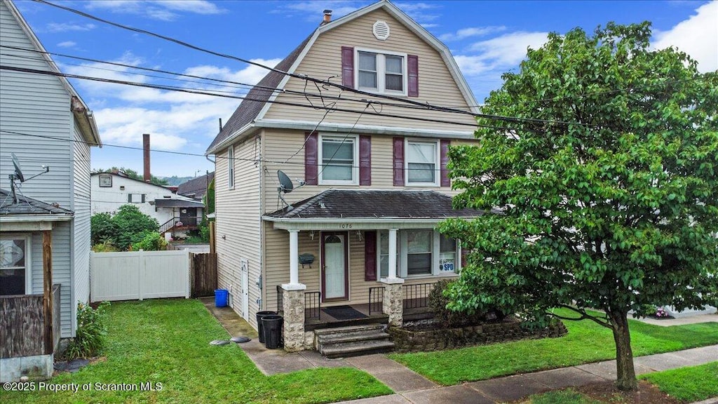 1076 Cottage Ave, Scranton, PA 18508 - colonial inspired home with covered porch and a gambrel roof