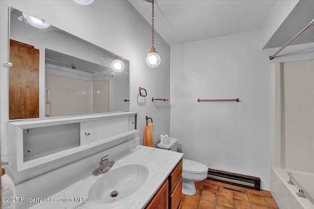 906 Violet Ter, Clarks Summit, PA 18411 - bathroom with vanity, tile patterned floors, toilet, and visible vents