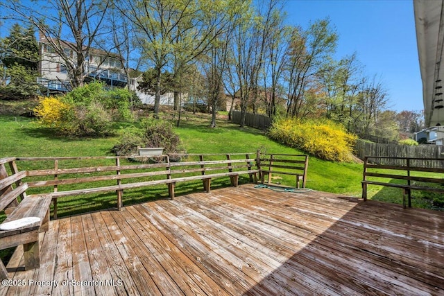 906 Violet Ter, Clarks Summit, PA 18411 - deck with a lawn and fence