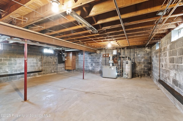 817 Miles Ave, Dickson City, PA 18447 - below grade area with gas water heater and a heating unit