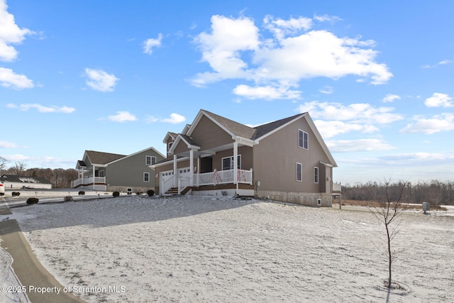 exterior space with covered porch