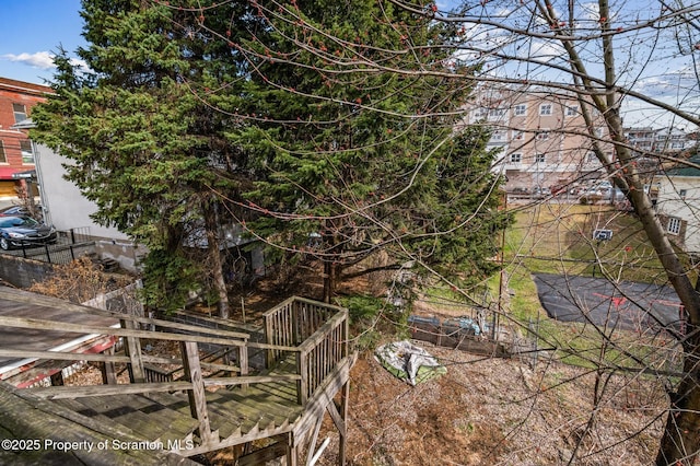 view of yard with fence