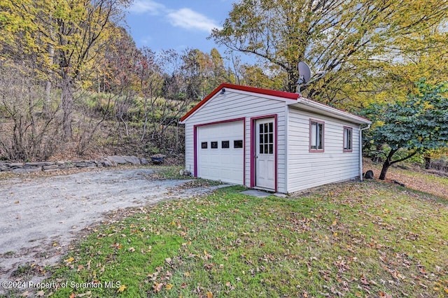 view of garage