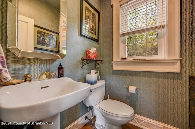 bathroom with toilet and sink