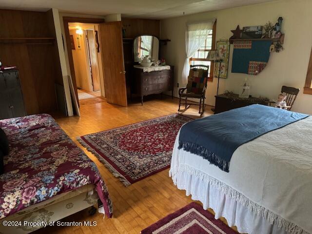 bedroom featuring light hardwood / wood-style flooring