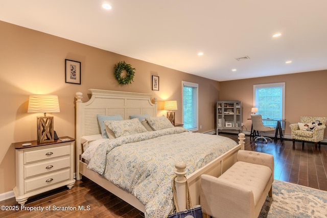 941 Old State Rd, Clarks Summit, PA 18411 - bedroom with dark wood-style floors, recessed lighting, and baseboards