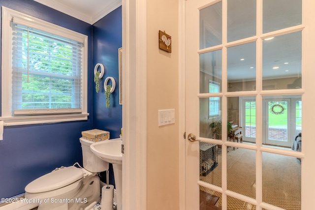 941 Old State Rd, Clarks Summit, PA 18411 - bathroom with ornamental molding and toilet