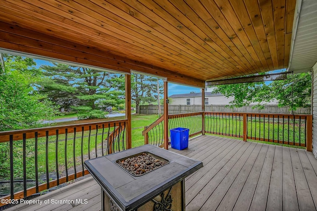 331 Drake St, Old Forge, PA 18518 - wooden deck with a fire pit
