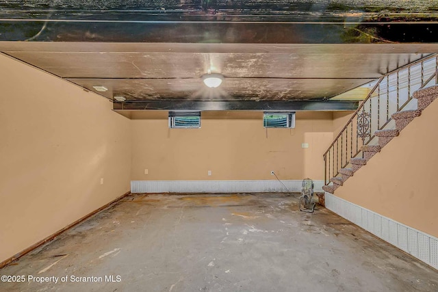 331 Drake St, Old Forge, PA 18518 - below grade area featuring stairway