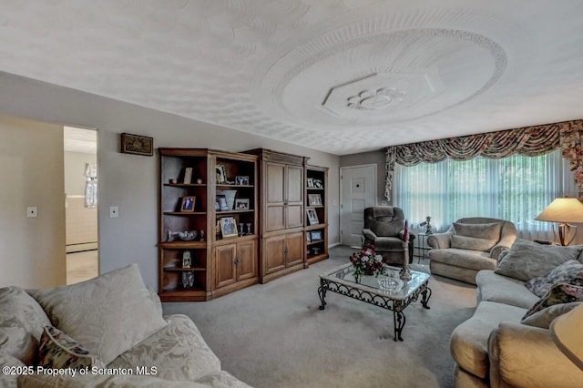 1130 Stafford Ave, Scranton, PA 18504 - living room with light colored carpet and a baseboard radiator