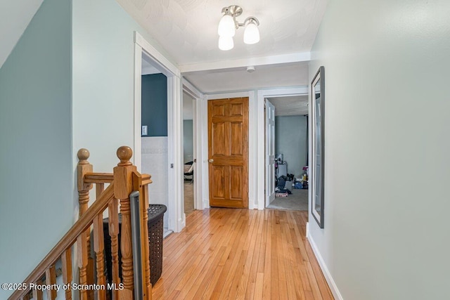 hall with light wood-type flooring