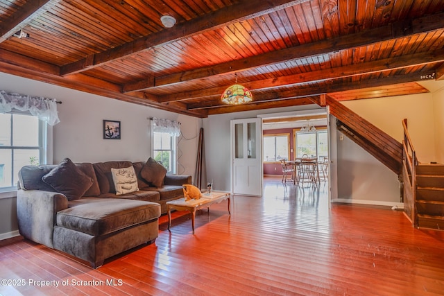 446 Lake Rd, Nicholson, PA 18446 - living room with a wealth of natural light and wood ceiling