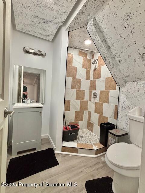286 Meridian Ave, Scranton, PA 18504 - full bathroom with a shower stall and wood finished floors