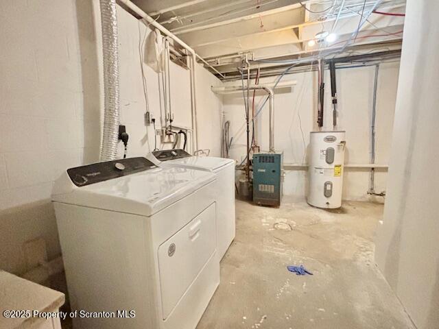 286 Meridian Ave, Scranton, PA 18504 - laundry room featuring water heater and independent washer and dryer