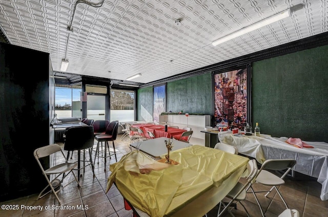 view of tiled dining area