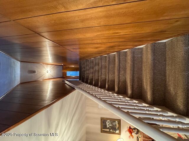 interior space with wooden ceiling