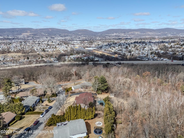 aerial view featuring a mountain view