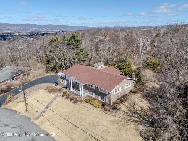 100 Marjorie Dr, Scranton, PA 18505 - aerial view of property and surrounding area featuring a mountain backdrop and a forest