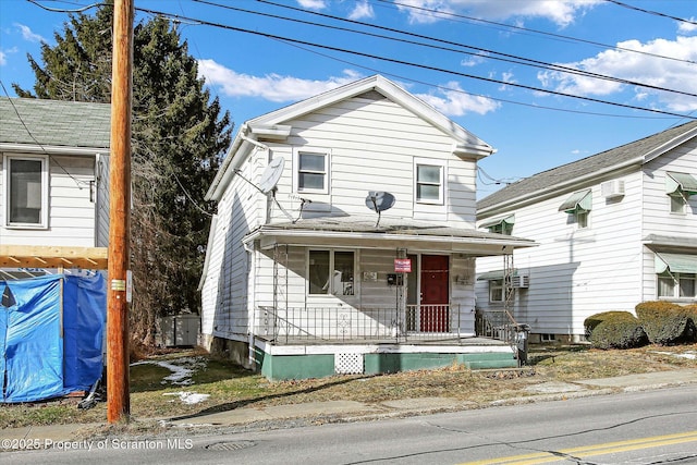 front facade with a porch